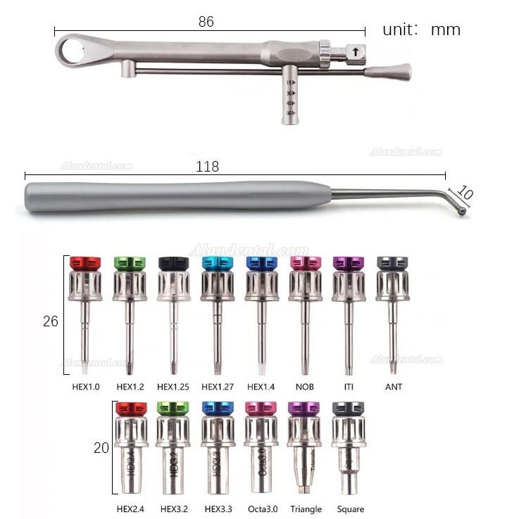 Dental Implant Universal Prosthetic Kit with Driver Holder & Torque Wrench